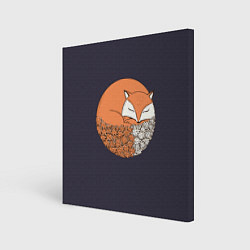 Холст квадратный Осенняя лисичка, цвет: 3D-принт