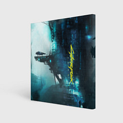 Холст квадратный Cyberpunk 2077: Techno, цвет: 3D-принт