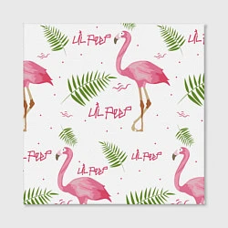 Холст квадратный Lil Peep: Pink Flamingo, цвет: 3D-принт — фото 2