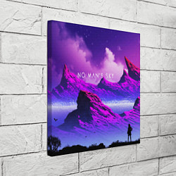Холст квадратный No Man's Sky: Neon Mountains, цвет: 3D-принт — фото 2