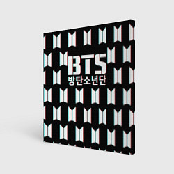 Холст квадратный BTS: Black Pattern, цвет: 3D-принт