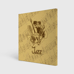 Холст квадратный Jazz - musical instruments, цвет: 3D-принт