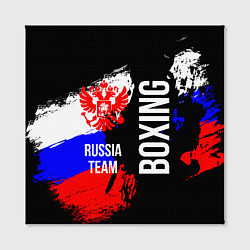 Холст квадратный Boxing Russia Team и герб РФ, цвет: 3D-принт — фото 2