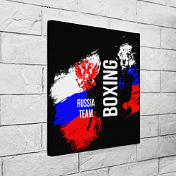 Холст квадратный Boxing Russia Team и герб РФ, цвет: 3D-принт — фото 2