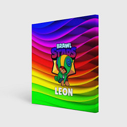 Холст квадратный BRAWL STARS LEON, цвет: 3D-принт