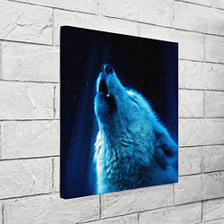 Холст квадратный Волк воет на луну, цвет: 3D-принт — фото 2