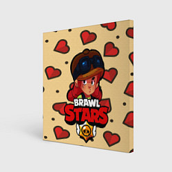 Холст квадратный Brawl Stars - Jessie, цвет: 3D-принт