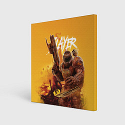 Холст квадратный Doom Slayer, цвет: 3D-принт