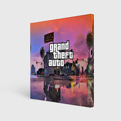Холст квадратный GTA VI, цвет: 3D-принт