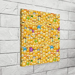 Холст квадратный Смайлики Emoji, цвет: 3D-принт — фото 2