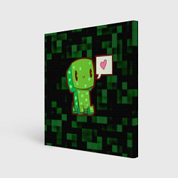 Холст квадратный Minecraft Creeper, цвет: 3D-принт