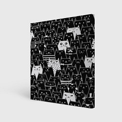 Холст квадратный КОТЫ BLACK, цвет: 3D-принт