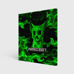 Холст квадратный MINECRAFT CREEPER CAT, цвет: 3D-принт