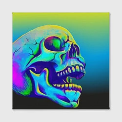 Холст квадратный Neon skull, цвет: 3D-принт — фото 2