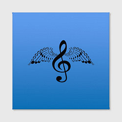 Холст квадратный Скрипичный ключ и крылья ноты, цвет: 3D-принт — фото 2