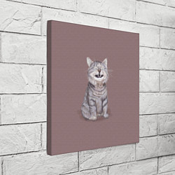 Холст квадратный Котёнок ыыы, цвет: 3D-принт — фото 2