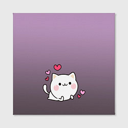 Холст квадратный Влюбленный котенок, цвет: 3D-принт — фото 2