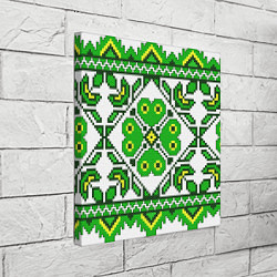 Холст квадратный Славянский Узор Зеленый, цвет: 3D-принт — фото 2