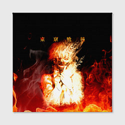 Холст квадратный Огненый Канеки Кен, цвет: 3D-принт — фото 2
