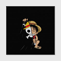 Холст квадратный ONE PIECE ЛУФФИ ЧЕРЕП СИМВОЛ, цвет: 3D-принт — фото 2