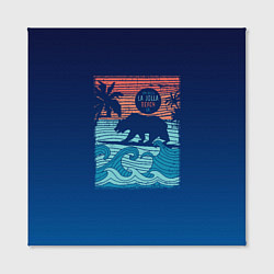 Холст квадратный Медведь на серфинге, цвет: 3D-принт — фото 2