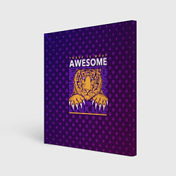 Холст квадратный Awesome Тигр lion like, цвет: 3D-принт