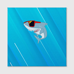 Холст квадратный Акула в очках, цвет: 3D-принт — фото 2