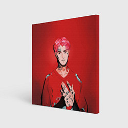 Холст квадратный Red Lil Peep, цвет: 3D-принт