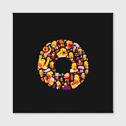Холст квадратный Пончик Гомер, цвет: 3D-принт — фото 2