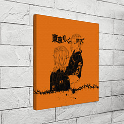 Холст квадратный Токийские мстители ораньжевый, цвет: 3D-принт — фото 2