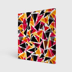 Холст квадратный Разноцветные треугольники, цвет: 3D-принт