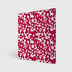 Холст квадратный Бело-красный цветочный, цвет: 3D-принт