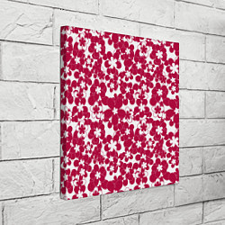 Холст квадратный Бело-красный цветочный, цвет: 3D-принт — фото 2