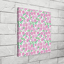 Холст квадратный Розовые акварельные розы, цвет: 3D-принт — фото 2