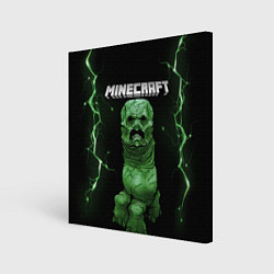 Холст квадратный CREEPER 3D MINECRAFT 3D Z, цвет: 3D-принт