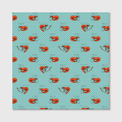 Холст квадратный Креветки паттерн, цвет: 3D-принт — фото 2