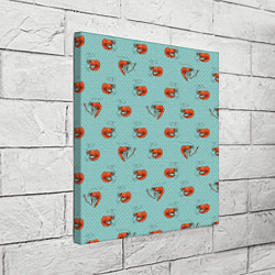 Холст квадратный Креветки паттерн, цвет: 3D-принт — фото 2