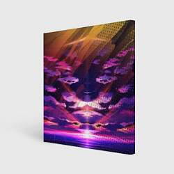 Холст квадратный Закат Облака, цвет: 3D-принт