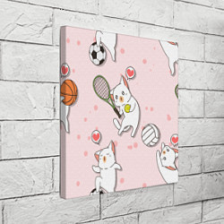 Холст квадратный Спортивные котики Мяу спорт Z, цвет: 3D-принт — фото 2