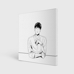 Холст квадратный Ан Джи Вон с чашкой, цвет: 3D-принт