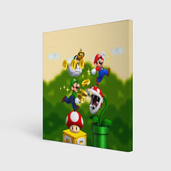 Холст квадратный Mario Coins, цвет: 3D-принт