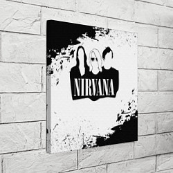 Холст квадратный Нирвана Рок Группа Гранж ЧБ Nirvana, цвет: 3D-принт — фото 2