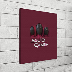 Холст квадратный ИГРА В КАЛЬМАРА ТРИО SQUID GAME TRIO, цвет: 3D-принт — фото 2