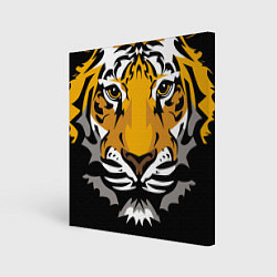 Холст квадратный Суровый взгляд тигра, цвет: 3D-принт