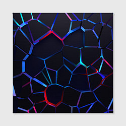 Холст квадратный Неоновые 3D плиты Неоновые плиты, цвет: 3D-принт — фото 2