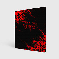 Холст квадратный CANNIBAL CORPSE КРАСНЫЕ ЧЕРЕПА, цвет: 3D-принт