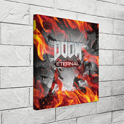 Холст квадратный DOOM ETERNAL ДУМ ПАЛАЧ РОКА В ОГНЕ, цвет: 3D-принт — фото 2