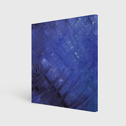 Холст квадратный Синие акварельные мазки, цвет: 3D-принт