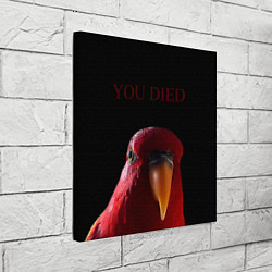 Холст квадратный Красный попугай Red parrot, цвет: 3D-принт — фото 2