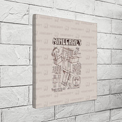 Холст квадратный Витрувианский человек Стив Minecraft, цвет: 3D-принт — фото 2